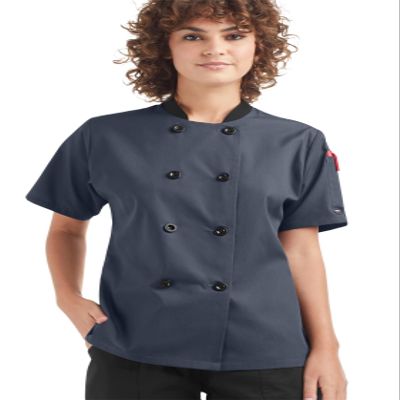 ChefUniforms.com Women's Lightweight Chef Jacket Short Sleeve - Tailored Fit Kitchen Uniform, Breathable Professional Culinary Workwear, Pen Pocket