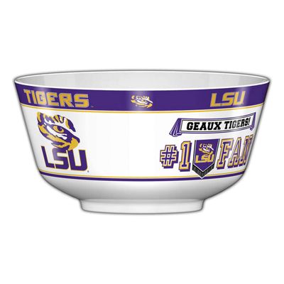 Fremont Die NCAA LSU Tigers Party Snack Bowl, 7.85" Bowl (1 Gallon), White/Team Colors