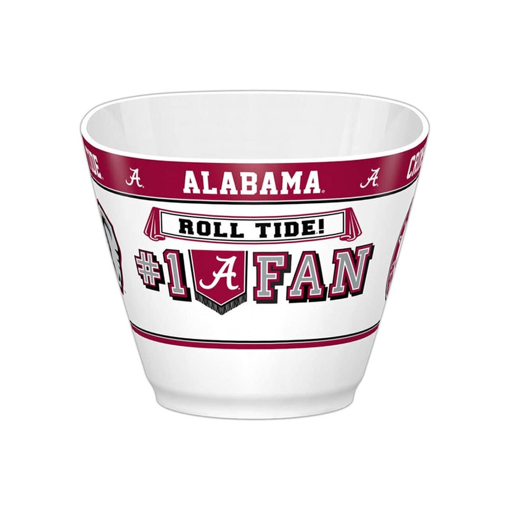Fremont Die NCAA Alabama Crimson Tide Party Snack Bowl, 11.75" Bowl (2 Gallon), White/Team Colors