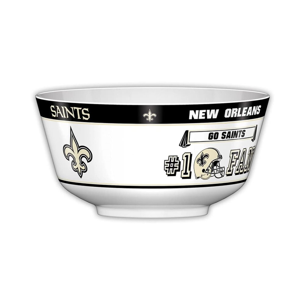Fremont Die NFL New Orleans Saints Party Snack Bowl, 11.75" Bowl (2 Gallon), White/Team Colors