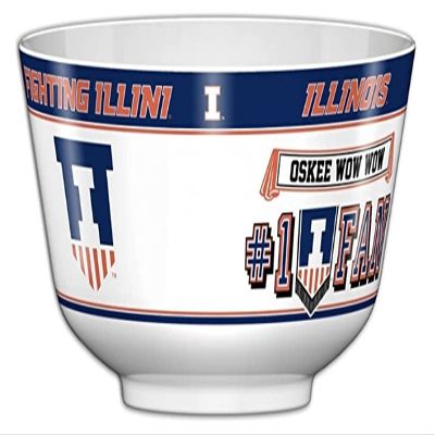 Fremont Die NCAA Illinois Illini Party Snack Bowl, 11.75" Bowl (2 Gallon), White/Team Colors
