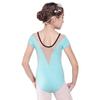 Baiwu Dance 117241055 Elegant Ballet Leotard Girls Short Sleeve Kids Leotards (Blue, S 4-6) view 2