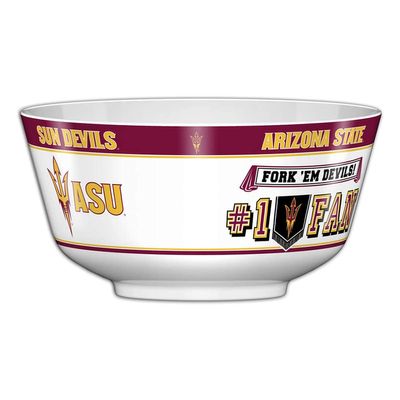 Fremont Die NCAA Arizona State Sun Devils Party Snack Bowl, 11.75" Bowl (2 Gallon), White/Team Colors