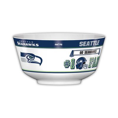 Fremont Die NFL Seattle Seahawks Party Snack Bowl, 11.75" Bowl (2 Gallon), White/Team Colors