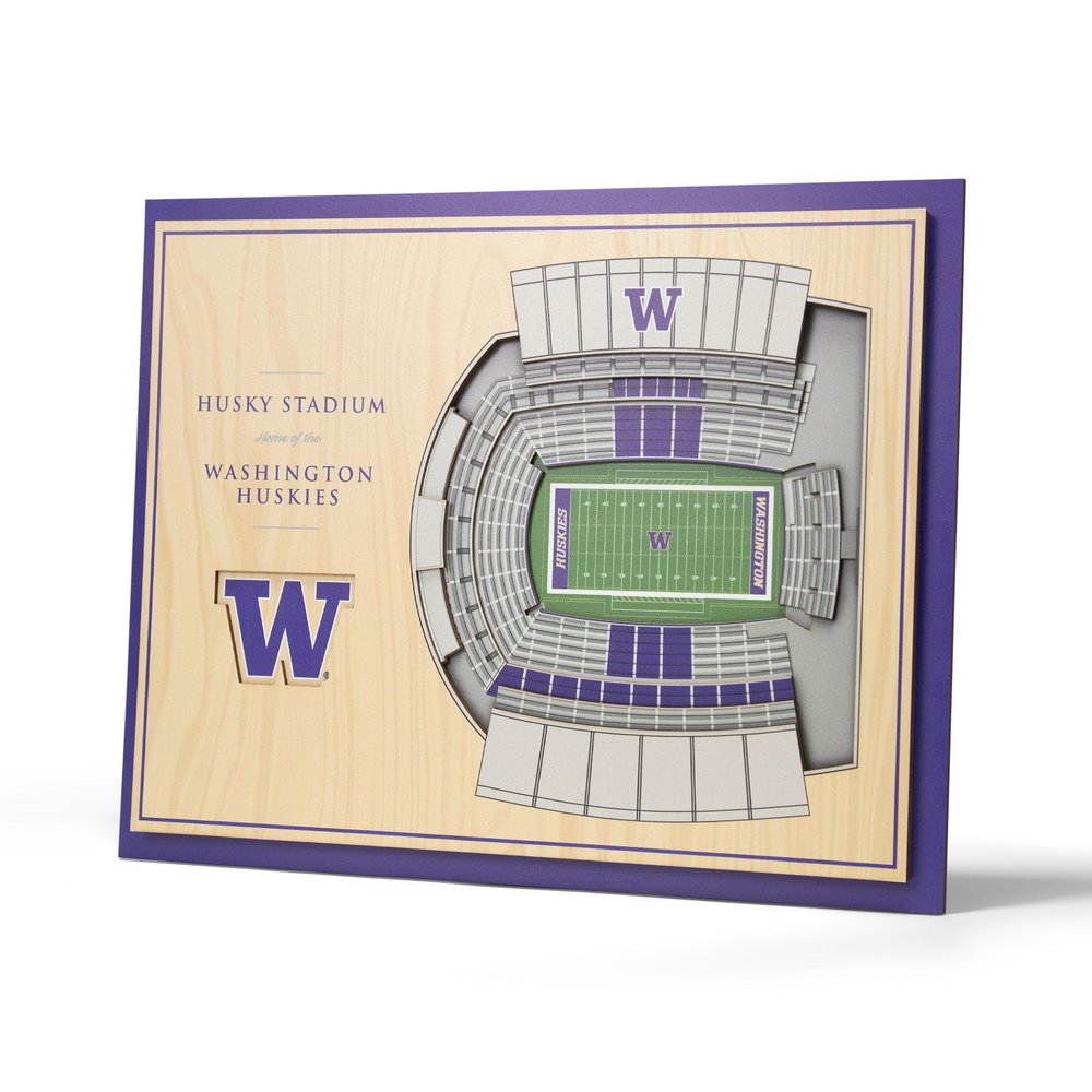 YouTheFan NCAA Washington Huskies 5-Layer StadiumView 3D Wall Art - Husky Stadium