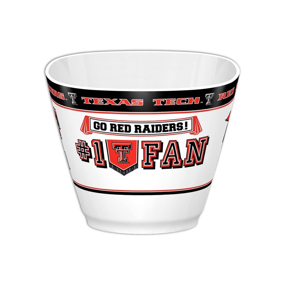 Fremont Die NCAA Texas Tech Red Raiders Party Snack Bowl, 11.75" Bowl (2 Gallon), White/Team Colors