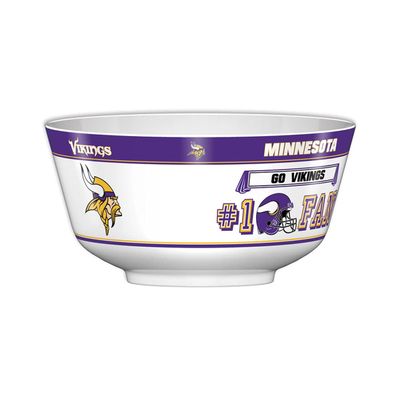 Fremont Die NFL Minnesota Vikings Party Snack Bowl, 11.75" Bowl (2 Gallon), White/Team Colors
