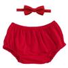 FYMNSI Newborn Baby Boys 1st/2nd Birthday Cake Smash Outfits Short Bloomers Pants Bow-Tie 2PCS Set Photo Props Red view 1