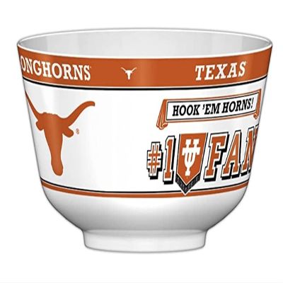 Fremont Die NCAA Texas Longhorns Party Snack Bowl, 11.75" Bowl (2 Gallon), White/Team Colors