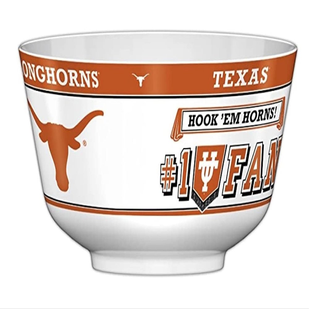 Fremont Die NCAA Texas Longhorns Party Snack Bowl, 11.75" Bowl (2 Gallon), White/Team Colors