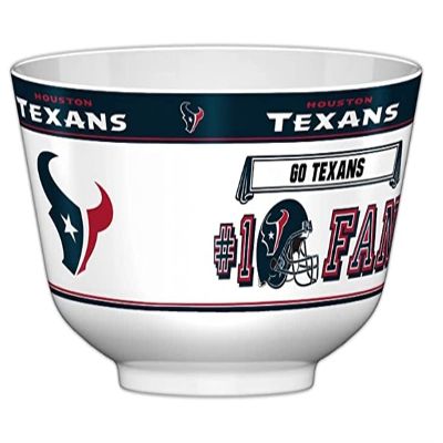 Fremont Die NFL Houston Texans Party Snack Bowl, 11.75" Bowl (2 Gallon), White/Team Colors