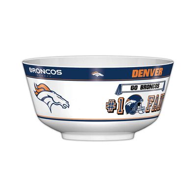 Fremont Die NFL Denver Broncos Party Snack Bowl, 11.75" Bowl (2 Gallon), White/Team Colors
