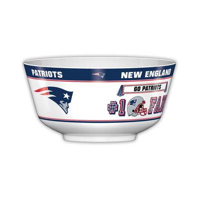 Fremont Die NFL New England Patriots Party Snack Bowl, 11.75" Bowl (2 Gallon), White/Team Colors