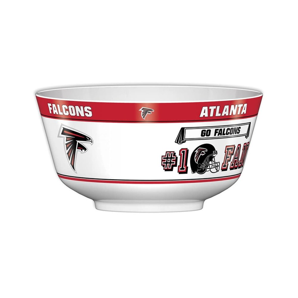 Fremont Die NFL Atlanta Falcons Party Snack Bowl, 11.75" Bowl (2 Gallon), White/Team Colors