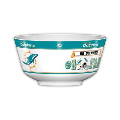 Fremont Die NFL Miami Dolphins Party Snack Bowl, 11.75" Bowl (2 Gallon), White/Team Colors