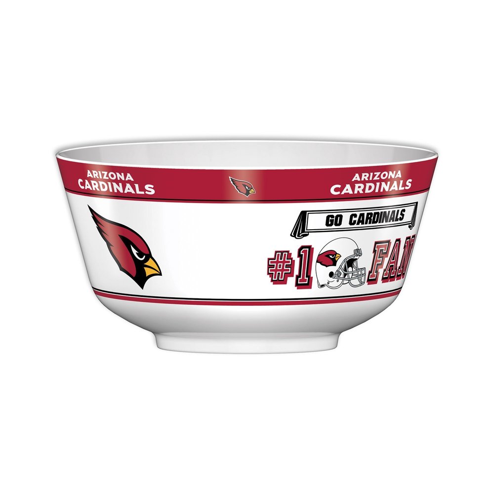 Fremont Die NFL Arizona Cardinals Party Snack Bowl, 11.75" Bowl (2 Gallon), White/Team Colors