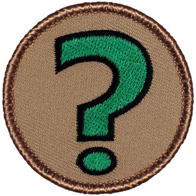 Green Mystery Question Mark Patrol Patch - 2" Diameter Round Embroidered Patch (Hook-Fastener)