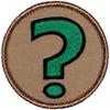 Green Mystery Question Mark Patrol Patch - 2" Diameter Round Embroidered Patch (Hook-Fastener) view 1