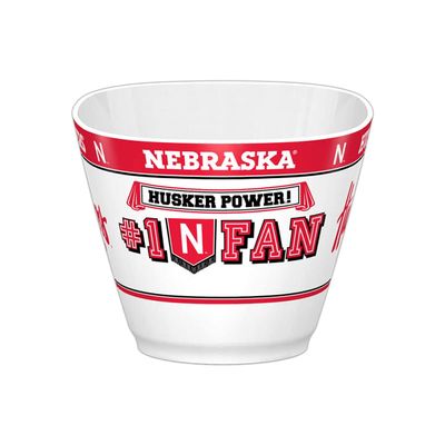 Fremont Die NCAA Nebraska Cornhuskers Party Snack Bowl, 7.85" Bowl (1 Gallon), White/Team Colors