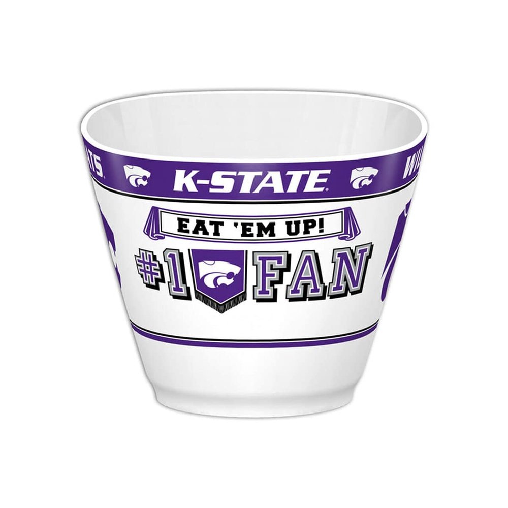 Fremont Die NCAA Kansas State Wildcats Party Snack Bowl, 11.75" Bowl (2 Gallon), White/Team Colors