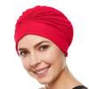 Beemo Swim Caps for Women Swimming Turban Polyester Latex Lined Pleated for Ladies - Red view 1