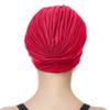 Beemo Swim Caps for Women Swimming Turban Polyester Latex Lined Pleated for Ladies - Red view 3