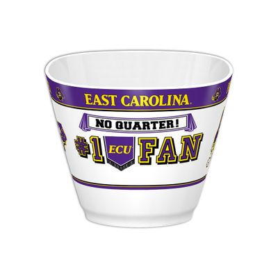 Fremont Die NCAA East Carolina Pirates Party Snack Bowl, 11.75" Bowl (2 Gallon), White/Team Colors