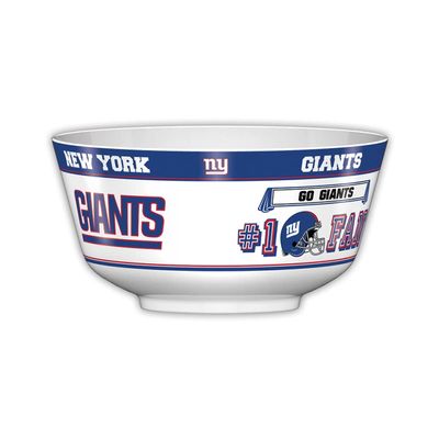 Fremont Die NFL New York Giants Party Snack Bowl, 11.75" Bowl (2 Gallon), White/Team Colors