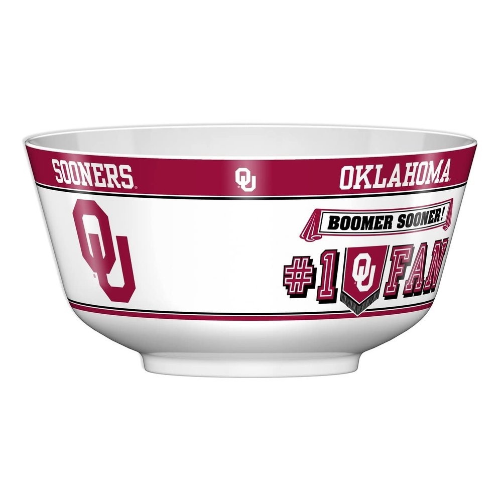 Fremont Die NCAA Oklahoma Sooners Party Snack Bowl, 11.75" Bowl (2 Gallon), White/Team Colors