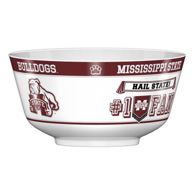 Fremont Die NCAA Mississippi State Bulldogs Party Snack Bowl, 11.75" Bowl (2 Gallon), White/Team Colors