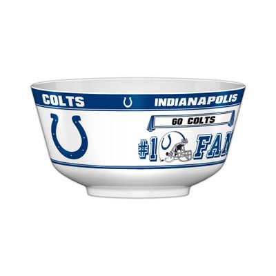 Fremont Die NFL Indianapolis Colts Party Snack Bowl, 11.75" Bowl (2 Gallon), White/Team Colors