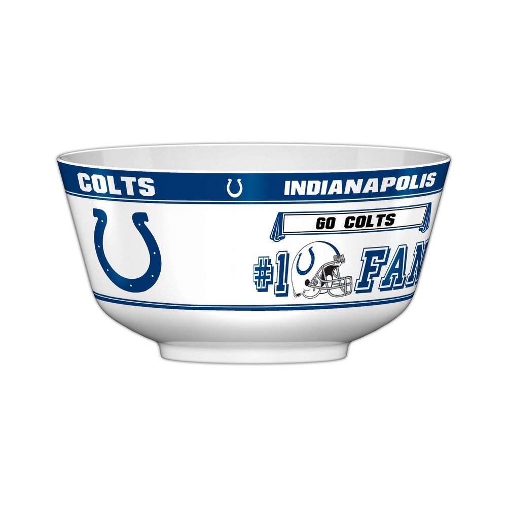 Fremont Die NFL Indianapolis Colts Party Snack Bowl, 11.75" Bowl (2 Gallon), White/Team Colors