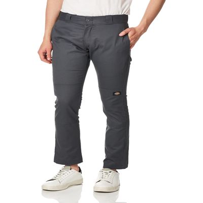 Dickies Men's Skinny-Straight Double Knee Work Pant Pants, Charcoal, 34W x 30L