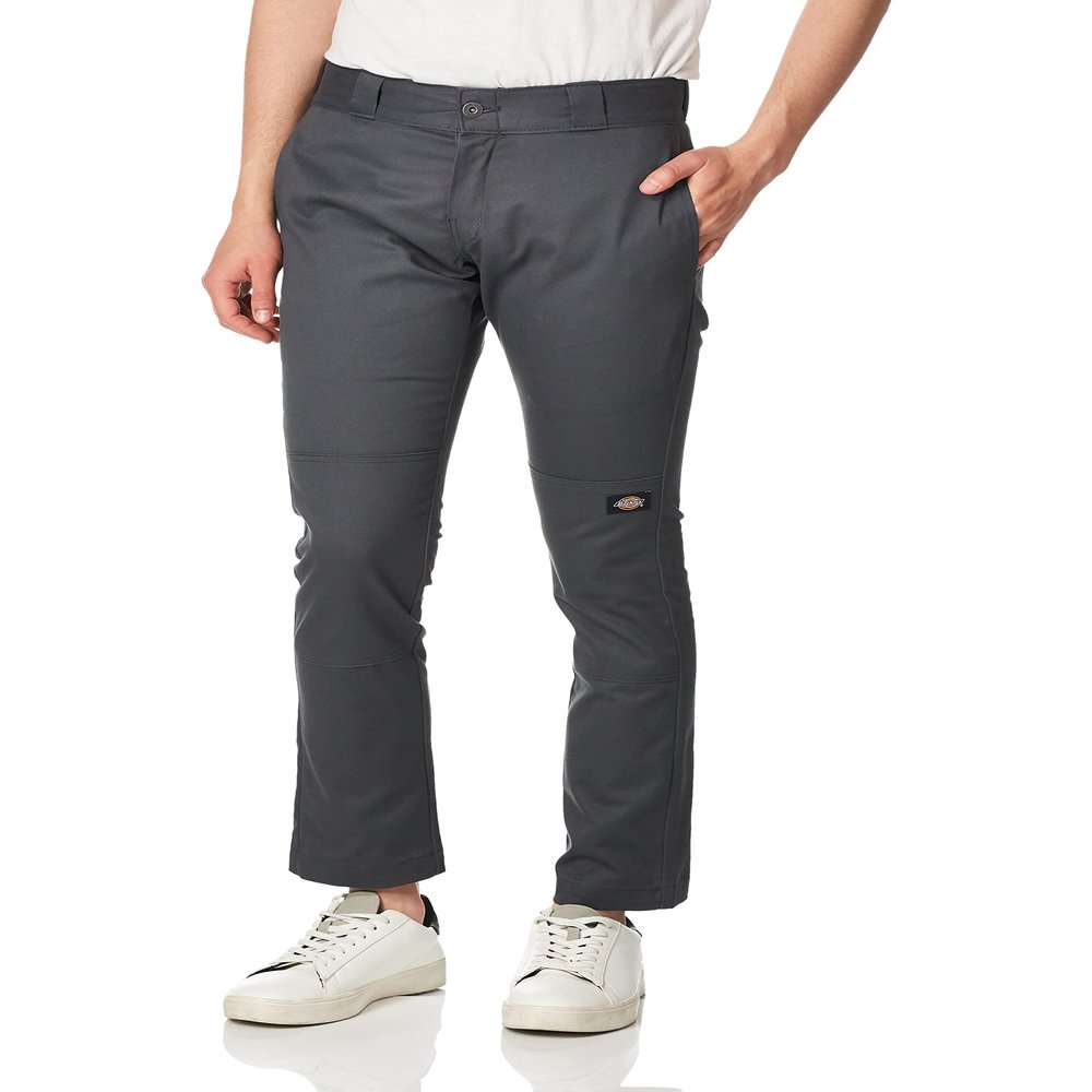 Dickies Men's Skinny-Straight Double Knee Work Pant Pants, Charcoal, 34W x 30L