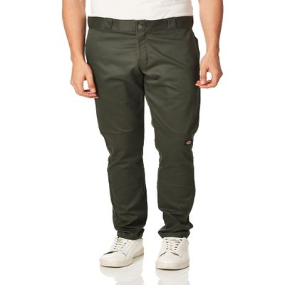 Dickies Men's Skinny-Straight Double Knee Work Pant Pants, Olive Green, 42W x 30L