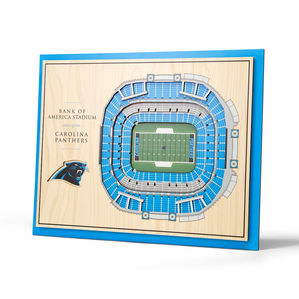 YouTheFan NFL 5-Layer 17 x 13 StadiumViews 3D Wall Art, Carolina Panthers
