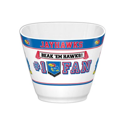 Fremont Die NCAA Kansas Jayhawks Party Snack Bowl, 7.85" Bowl (1 Gallon), White/Team Colors