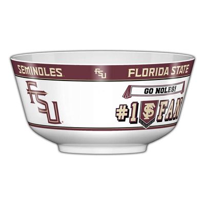 Fremont Die NCAA Florida State Seminoles Party Snack Bowl, 11.75" Bowl (2 Gallon), White/Team Colors