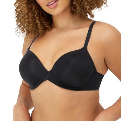 Maidenform womens One Fab Fit Modern Demi Lightly Padded Convertible Underwire T-shirt Dm7543 bras, Black, 40DD US