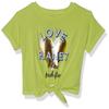 Crazy 8 Toddler Girl's Short Sleeve Tie Front Crop Tee Shirt, neon Love Our Planet, 12-18 mo view 1