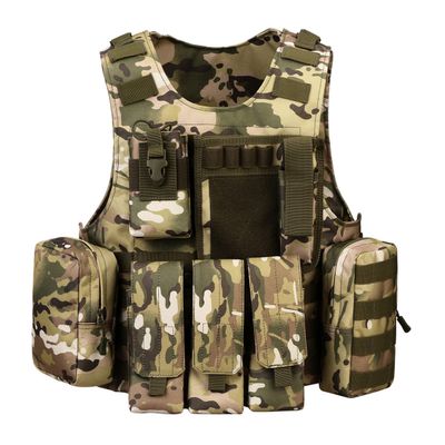 UNISTRENGH Multi-function Tactical Vest Adjustable Lightweight Airsoft Paintball CS Vest (CP Camo)