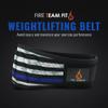 Fire Team Fit Weight Lifting Belt for Men and Women, 6 Inch, Bodybuilding & Fitness Back Support for Cross Training Workout, Squats, Lunges (32" - 38" Around Navel, Medium, Blue Line) view 2