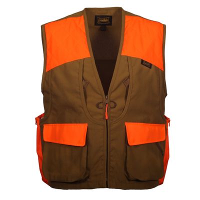 Gamehide Guide Style Large Capacity Front Loading Upland Hunting Vest (Marsh/Orange, Large)