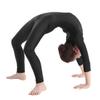 iiniim Kids Boys Girls Mock Neck Long Sleeve Unitard Leotard Full Length Body Suit Jumpsuit Catsuit Dance wear Costumes Black 3-4 view 4