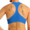 YiZYiF Men's Sleeveless Y Back Muscle Half Tank Top Vest Tee T-Shirts Crop Tops Blue Large view 2