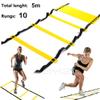 XEMZ Speed Agility Exercise Ladder with Carry Bag, Home Gym Quickness Training Equipment, Soccer Football Fitness Fast Footwork Drills Aid, Adjustable Sport Cones Folder Hurdles (5M, 10-Rung, Black) view 1