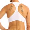 YiZYiF Men's Sleeveless Y Back Muscle Half Tank Top Vest Tee T-Shirts Crop Tops White Large view 2