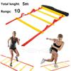 XEMZ Speed Agility Exercise Ladder with Carry Bag, Home Gym Quickness Training Equipment, Soccer Football Fitness Fast Footwork Drills Aid, Adjustable Sport Cones Folder Hurdles (5M, 10-Rung, red) view 1
