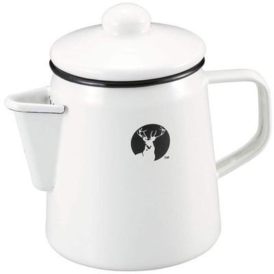 Captain Stag Kettle - White, 1.1L, Enamel, Stovetop, Whistles
