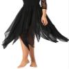 FEESHOW Womens Chiffon Long Dance Skirts High-Low Lyrical Dance Costumes Side Split Skirts Black One Size view 1